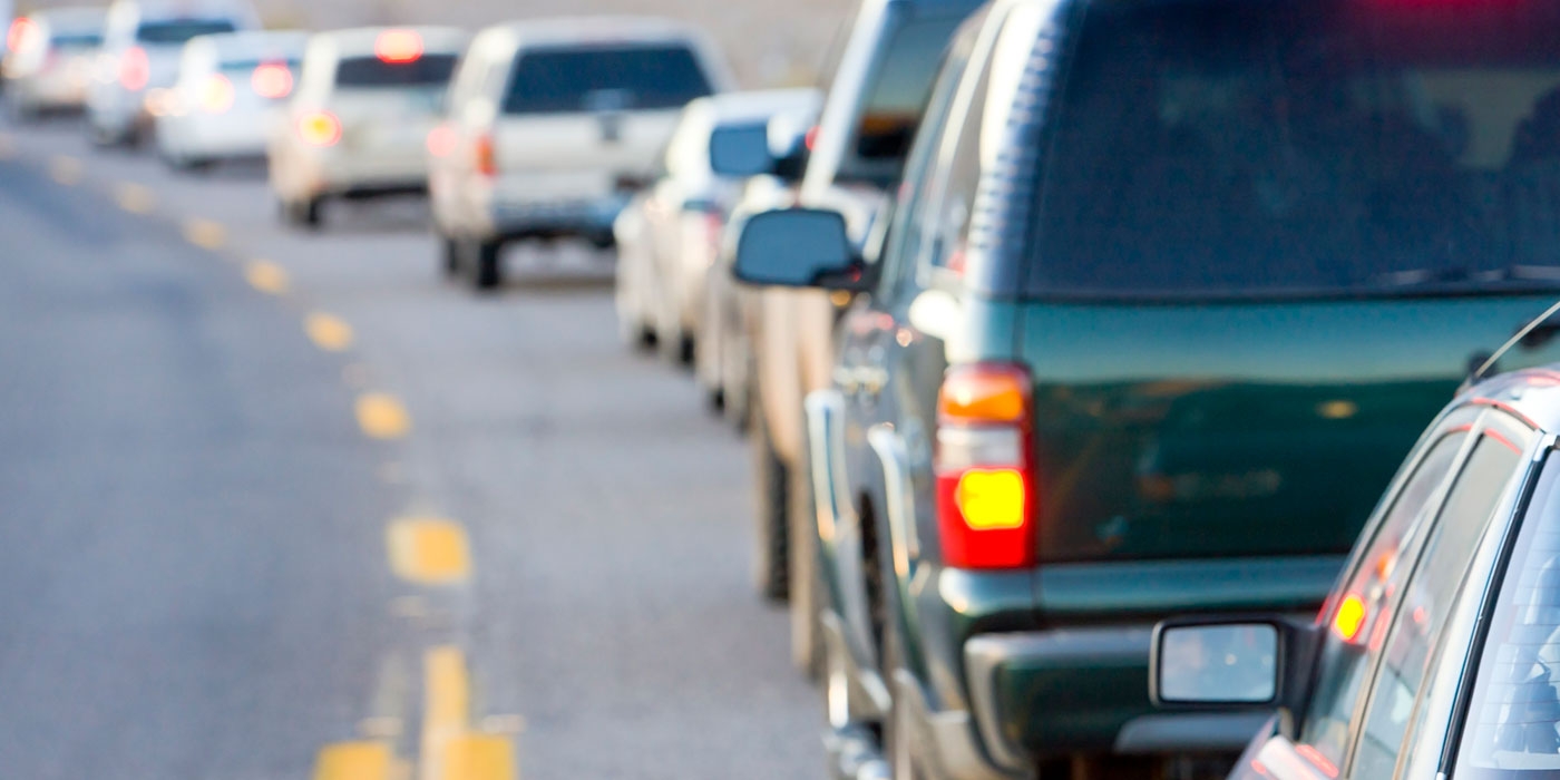 line of cars in traffic