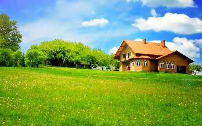 nice house on a hill