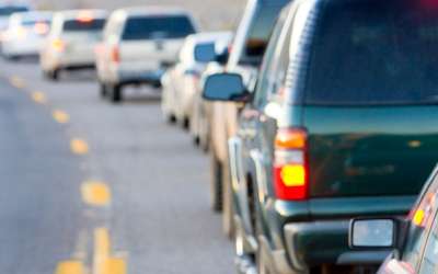line of cars in traffic